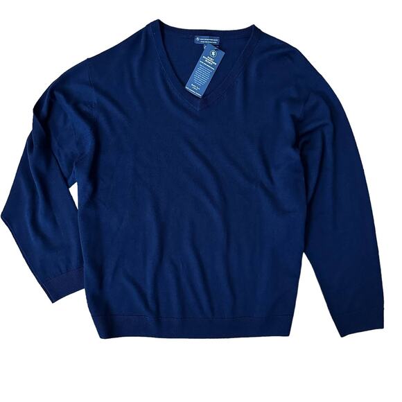 Hart Schaffner Marx Extra Fine Merino Wool V-Neck Sweater Mens Size 3XB Blue - Picture 1 of 4